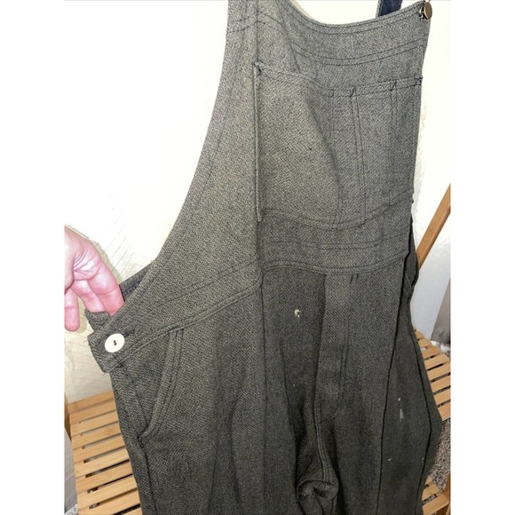 Vintage Wool Bib Overalls Hunting Field Pants Army Green 50x30 - Picture 4 of 10